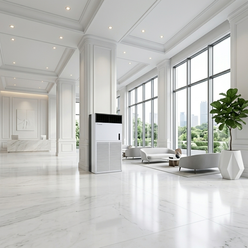 AC DAIKIN NON INVERTER R410A -FLOOR STANDING FVGR - Permata Teknik Daikin Indonesia - Distributor Daikin Wallpaper Lobby Hotel