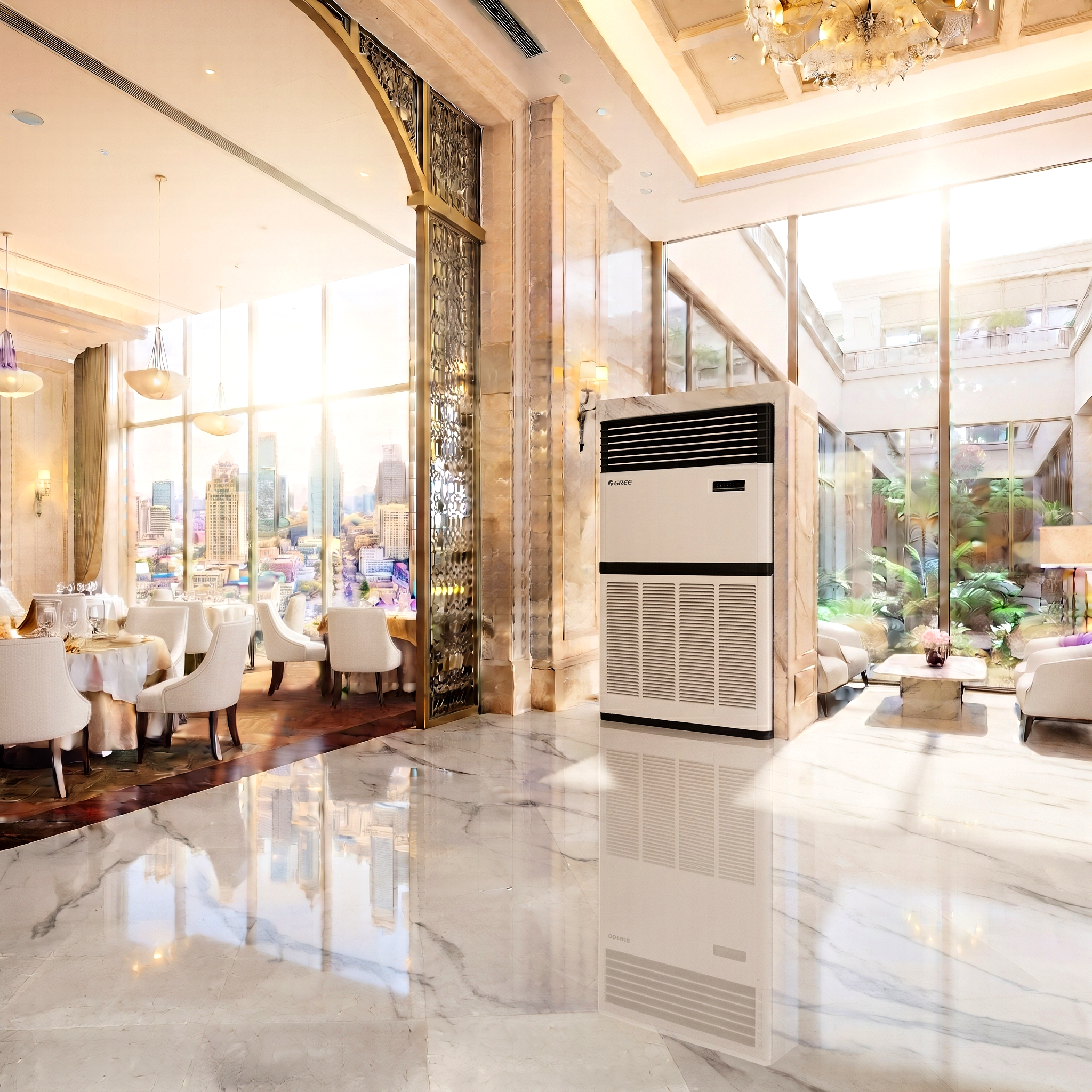 AC Gree nverter Floor Standing - Daftar Harga AC Gree Terbaru - Permata Teknik Distributor Gree Indonesia - Wallpaper hotel restaurant